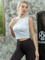 Chaleco De Deporte Para Mujer Sin Mangas Ajustado Para Yoga Fitness Pilates Entrenamiento Verano Camiseta Base Combinable - details 7