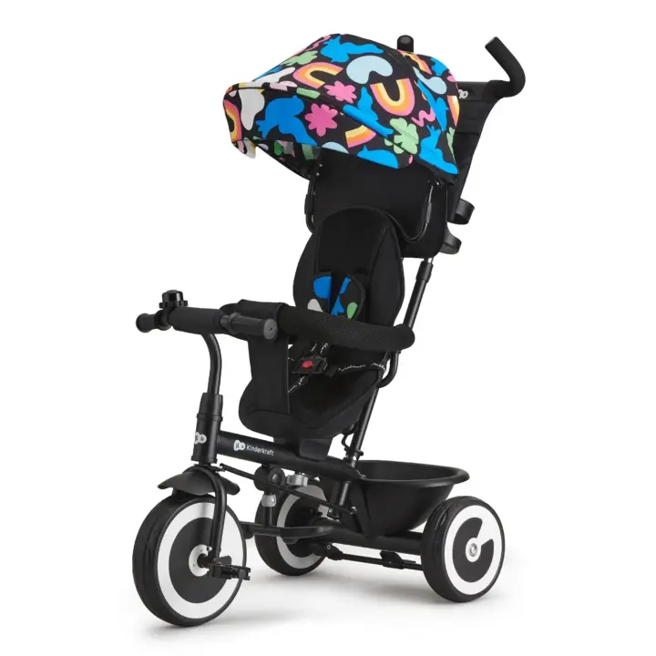 Triciclo Evolutivo ASTON de Kinderkraft, Cabina desplegable, Cinturón, 9 Meses a 5 Años - 1