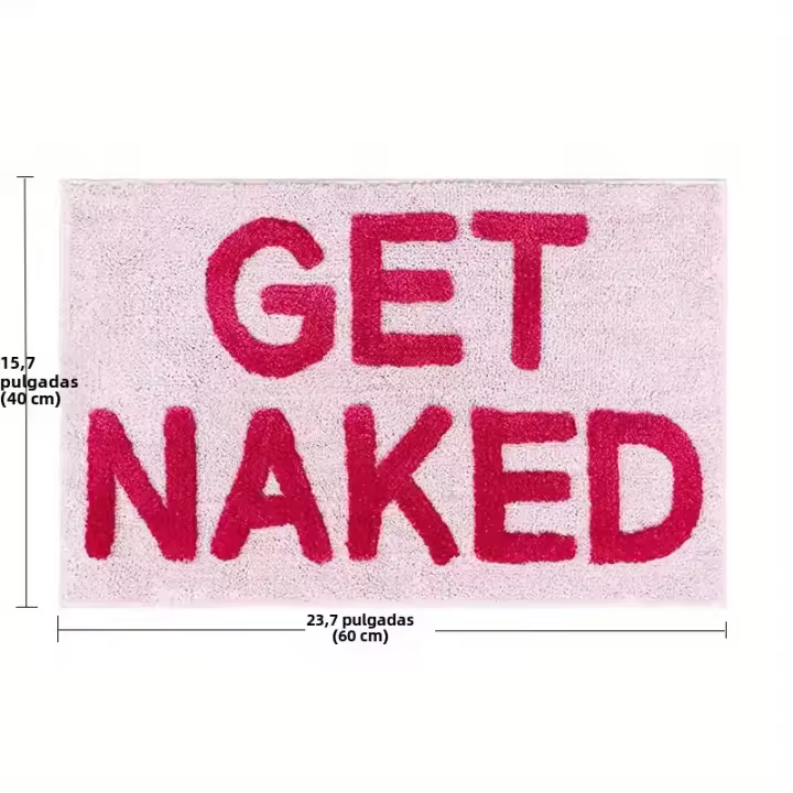  Alfombra De Baño Rosa Get Naked Alfombra Tejida Suave Para Baño Y Entrada Decoración De Sala De Estar Alfombra Antideslizante Resistente Al Desvanecimiento Para Adultso - 1