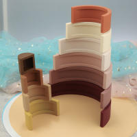 Juego De Bloques De Construcción Para Bebés 10Pcs/set En Forma De Arcoíris De Silicona BPA Libre Juguetes Educativos Montessori Para Masticar Y Aprender - details 5