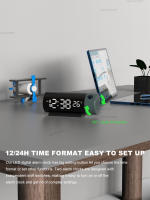 Reloj De Alarma Con Proyector Digital Rotativo De 180° Y Dimmer De Brillo Automático Para Dormitorios Mostrador Circular Moderno Material Plástico - details 2