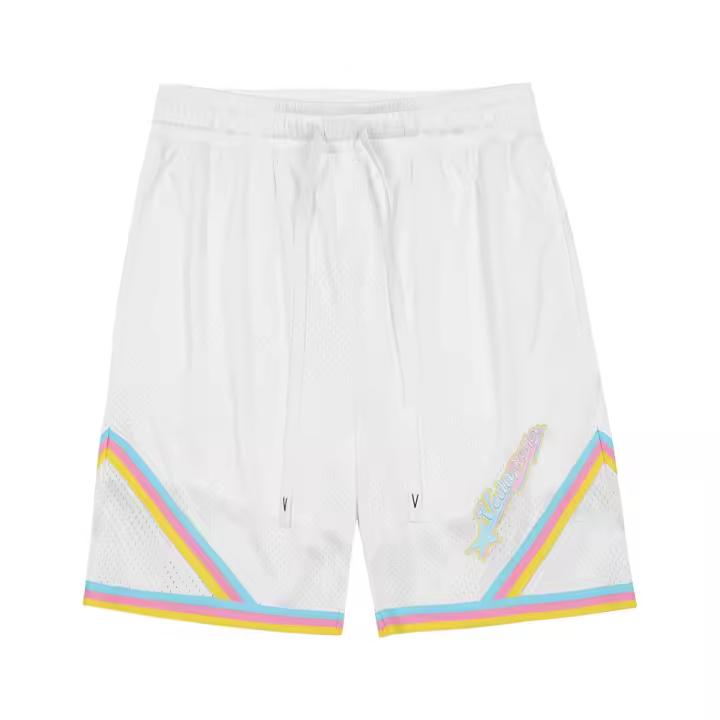 Shorts De Baloncesto Para Hombres En Color Azul Cielo Malla Cintura Elástica Talla Grande Pantalones Sueltos Transpirables Para Entrenamiento Y Correr - 1
