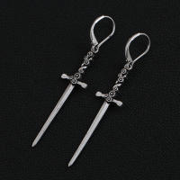 Pendientes De Espada Gótica Medieval Para Hombres Y Mujeres Joyería De Oído Vintage Punk Carter Lisa Aleación De Zinc - details 3