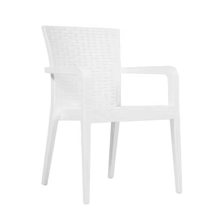 Sillón JAZMIN, apilable, polipropileno blanco - 1