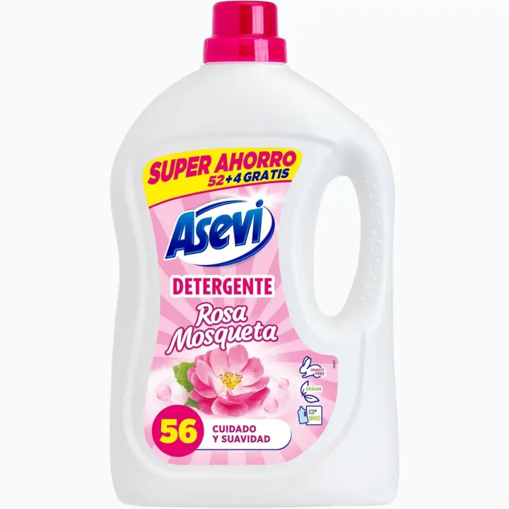 Asevi Rosa Mosqueta - Detergente Líquido para 56 Lavados Frescos y Suaves - 1