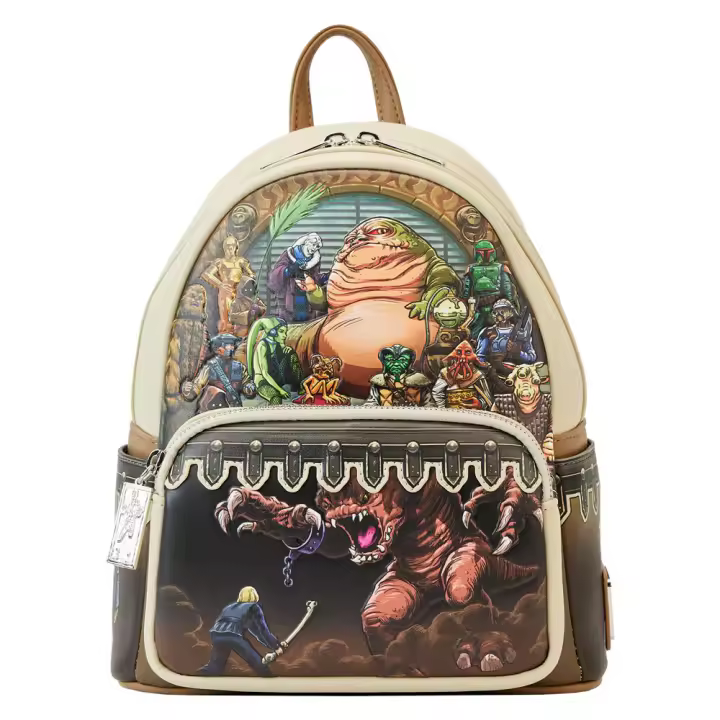 Mochila El retorno del Jedi El palacio de Jabba Star Wars Loungefly 26cm. Mochila ergonómica con amplio espacio. Diseño resistente y versátil para llevar tus pertenencias con estilo. - 1