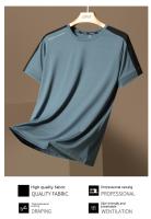 Camiseta De Hombros Desiguales Para Hombre Y Mujer Camiseta Deportiva De Verano Para Correr Corta Suelta De Seda Con Efecto De Hielo Secado Rápido - details 10