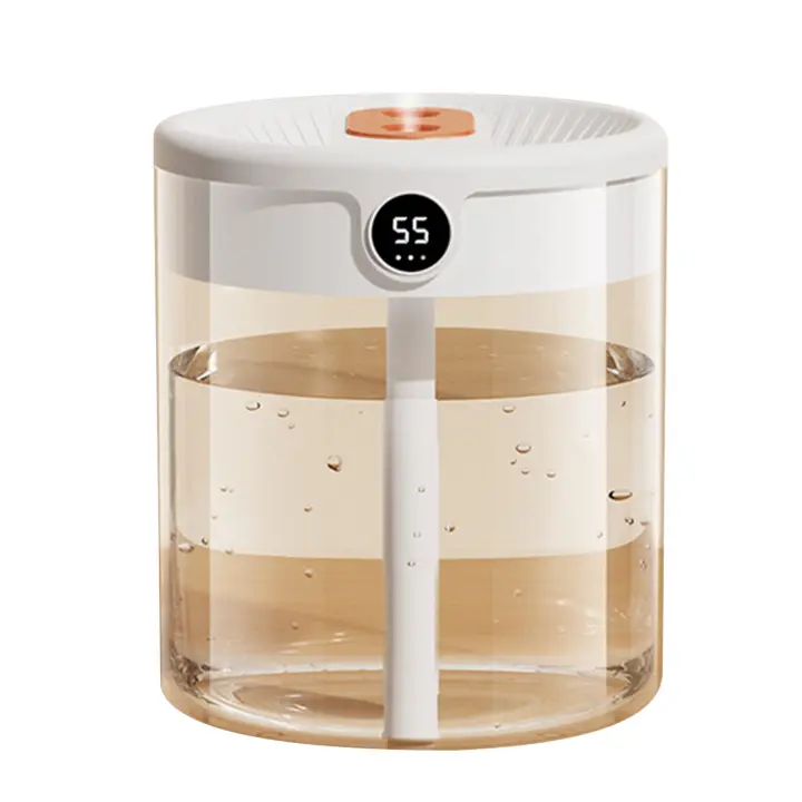 Humidificador de Aire de Doble Boquilla de 2L con Pantalla LCD de Humedad - Blanco - 1