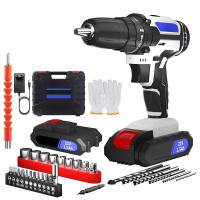 21V Portable Cordless Power Drill Set Impact Screw Driver with 1500mAh Li-Ion Rechargeable Battery 25+1 Torque Setting 45N.m - details 0