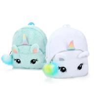Mochila De Peluche De Dibujos Animados Para Niñas Estilo De Moda Para Estudiantes De Primaria Y Secundaria Mochila Escolar Con Estampado De Unicornio - details 4