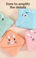 Toalla De Baño Para Bebé Con Capucha Suave Y Absorbente De Velours Coral Cálida Y Suave Ropa De Cama Para Niños Recién Nacidos Niño Y Niña - details 6
