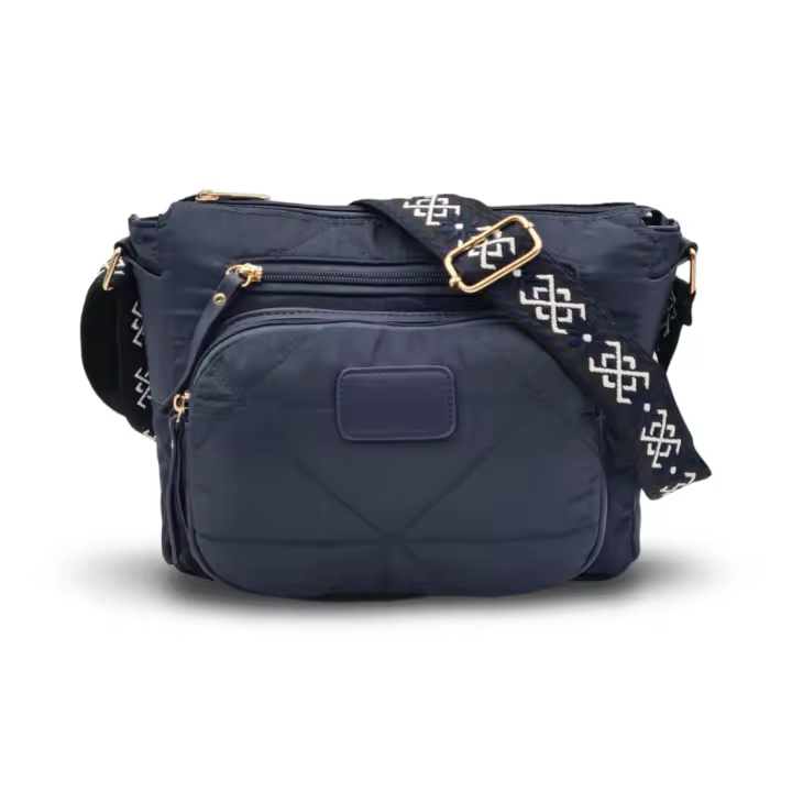 Bolso de nylon para mujer con varios bolsillos. Bandolera regulable y estampada. Cómodo y de poco peso. Temporada Otoño-Invierno 2024. Disponible en varios colores.CAMAR - 1