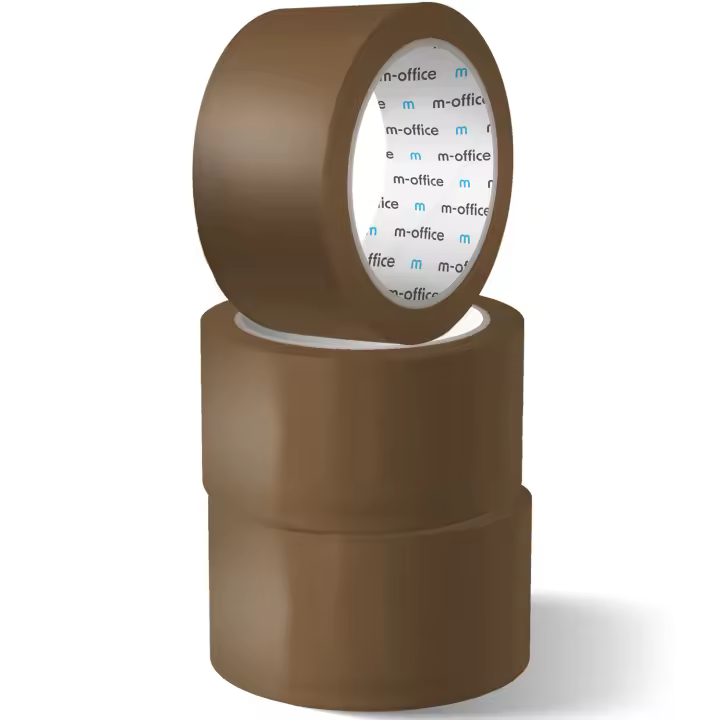 m-office Cinta Adhesiva, Cinta Adhesiva Marrón de Embalar, Rollo de Cinta para Embalaje de Cajas, Envíos, Mudanzas y Manualidades, Precinto Seguro y Resistente, Cinta Adhesiva (3 und, 48mm x 66m) - 1