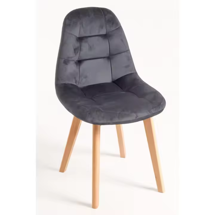 Silla Kelen Terciopelo - Gris oscuro - 1
