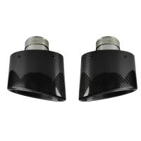 Tubo De Escape De Fibra De Carbono Brillante Para Coche Decoración De Tubo De Escape Acero Inoxidable Plateado Oval 150mm Universal Izquierdo Derecho - details 1