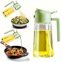 Botella De Aceite Edible Con Atomizador Para Cocina 2 En 1 Sprayer De Aceite De Oliva Para BBQ Asado Picnic Herramienta De Uso Doméstico Material Plástico - details 8