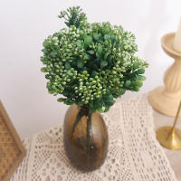 2pc Flores Artificiales Milan Fruta Broche Largo Bouquet Para Boda Decoración Del Hogar Plantas Falsas Suministros De Corona DIY - details 0