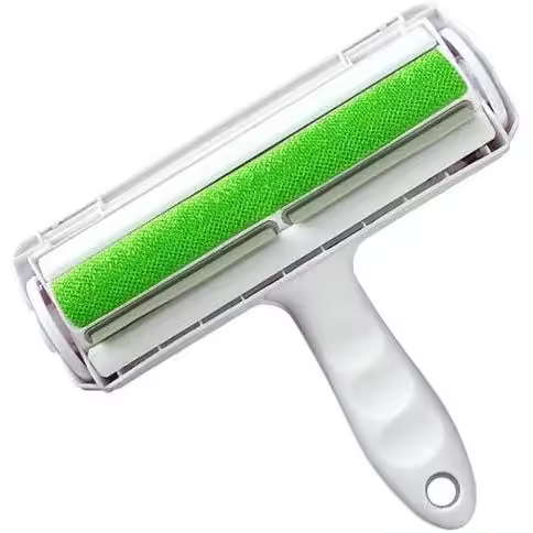 Quitapelusas para mascotas: rodillo quitapelusas reutilizable, aplicable en muebles, ropa, ropa de cama y alfombras. Herramienta liviana y fácil de usar, color verde - 1