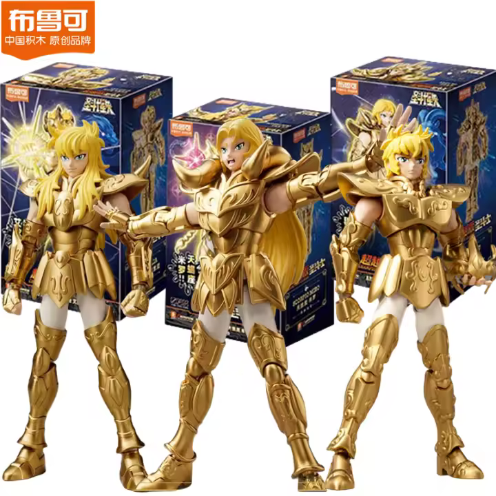 Bloques Originales Blokees Saint Seiya Figura De Acción Anime Modelo Dibujos Animados Para Niños Milo Escorpio Aiolia Leo Aries Mu 15cm DIY Construcción - 1