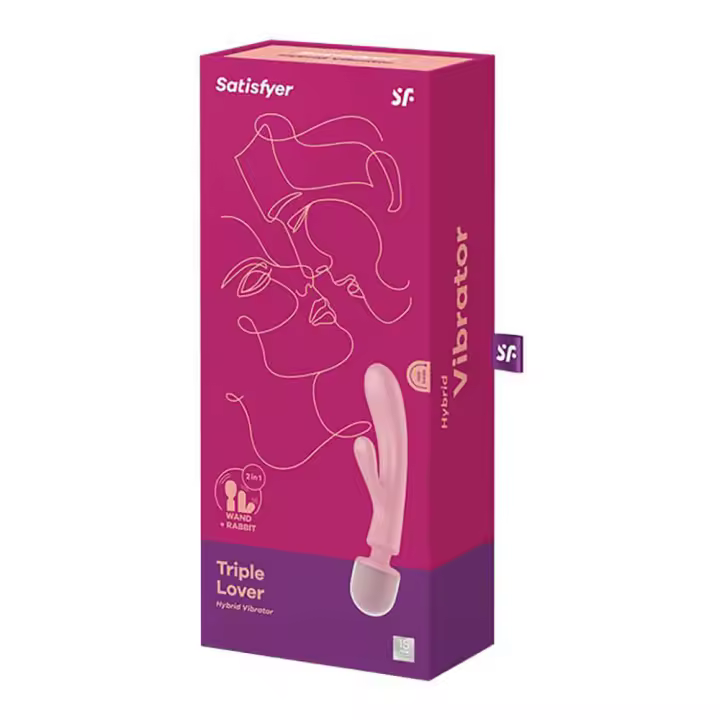 SATISFYER TRIPLE LOVER COLOR VIBRADOR MASAJEADOR DILDO COLOR ROSA CONSOLADOR JUGUETES SEXUALES - 1