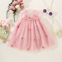 Vestido De Princesa Para Niñas Con Alas De Mariposa Y Tirantes Colgantes Vestido De Malla Lindo Para Verano Adecuado Para Niñas De 0-3 Años Estilo Cute Material Poliéster - details 2