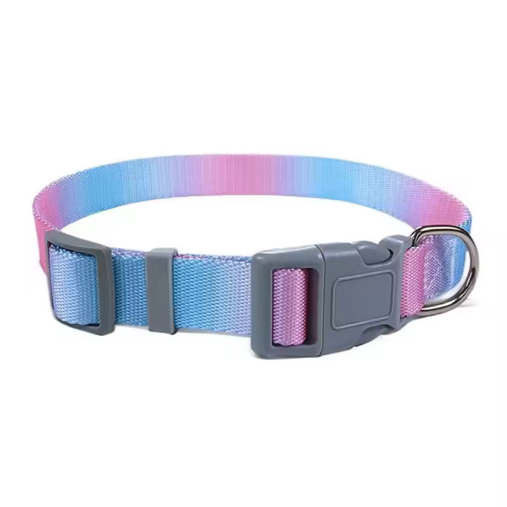 Collar De Nylon Ajustable Para Perros Y Gatos Gradiente Accesorio De Moda Para Mascotas Pequeñas Medianas Y Grandes Con Cierre Rápido Y Desmontable - 1