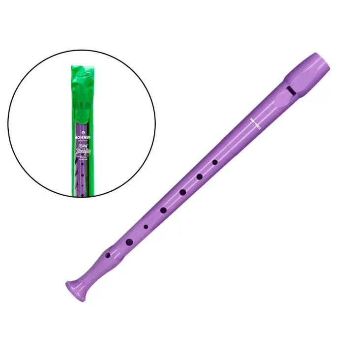 FLAUTA DULCE HOHNER  MORADO  ALEMANA | CON FUNDA Y LIMPIADOR – INSTRUMENTO ESCOLAR DE INICIACIÓN MUSICAL - 1