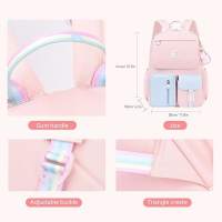 Mochila arcoíris para preescolar, mochila escolar impermeable, mochila pequeña para niñas adolescentes, regalo - details 0