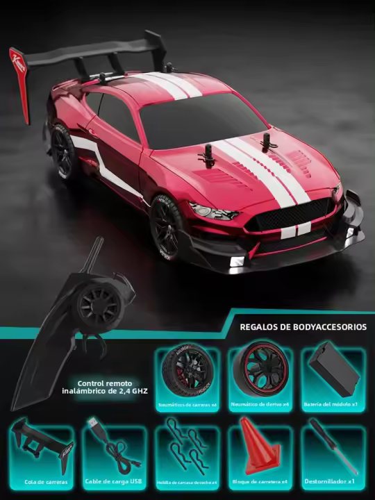 Coche De Carreras RC 1:14 4WD Con Control Remoto 2.4G Coche De Desplazamiento Cuatro Ruedas Eléctrico Modelo GTR Juguete De Control Remoto Para Niños Y Adultos - 1