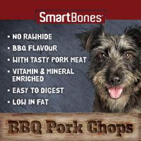 SmartBones® BBQ PORK CHOPS 8 unidades, sin cuero crudo convencen por su combinación irresistible de sabor a barbacoa y sabrosa carne de cerdo y vienen en un producto masticable con forma de auténtica chuleta. - details 2