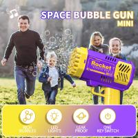 Pistola De Burbujas Eléctrica Portátil Para Niños Con Luz Interacción Parental Sin Batería 40 Agujeros Juguete De Agua - details 16