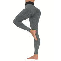 Leggings De Cintura Alta Para Mujer Yoga Levantamiento De Glúteos Honeycomb Pantalones De Yoga De Pierna Completa Spandex Polyester - details 8
