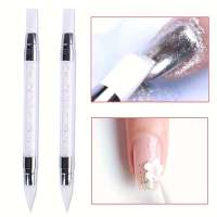 Doble Punta De Silicona Para Arte De Uñas Y Manicura Con Espejo Y Polvo De Brillo Herramientas De Pintura De Puntos Para Uñas - details 1