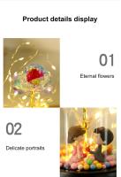 Rosa Eterna Artificial Con Cubierta De Vidrio Y Luz LED Decoración De Flores Para Bodas Y Días De San Valentín Regalo Para Madre - details 4
