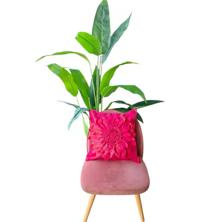FUNDA DE COJIN 45*45 CON RELLENO INCLUIDO DE COLOR FUCSIA - 1