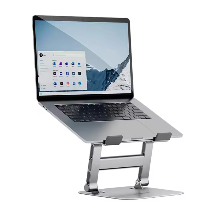 Soporte para computadora portátil para escritorio, soporte para computadora portátil, soporte elevador portátil plegable para computadora portátil (plateado) - 1