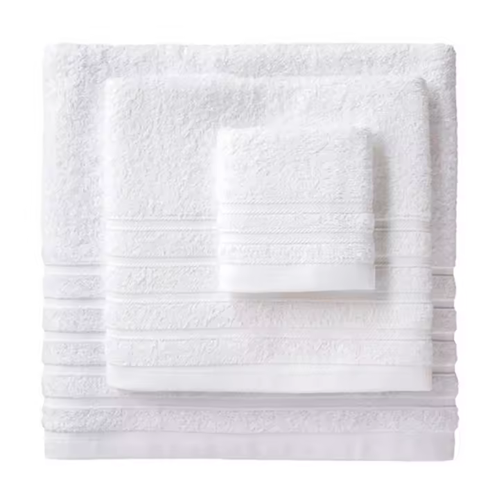 Lanovenanube - Toalla baño DIAMANTE - 100% algodón rizo americano - Color Blanco - 1