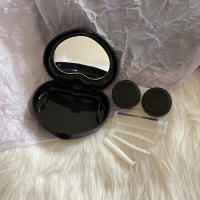 Caja De Lentes De Contacto Corazón Negro Morado Para Ojos De Color Kit De Herramientas Almacenamiento Y Cuidado Del Contenedor Con Espejo Y Aparato De Apariencia Unisex - details 0