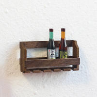 Estante De Vino De Miniatura Para Casa De Muñecas Decoración De Hogar Hecho De Madera Propiedades De Escena Montado En La Pared - details 0