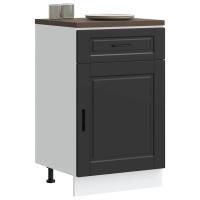 vidaXL Mueble bajo de cocina porto roble artesano madera reconstituida en color Roble artisan/Negro/Marrón roble y más | almacenamiento funcional diseño moderno para baño dormitorio sala - details 1