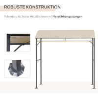Cenador de Jardín doméstico para Exterior con cubierta de barbacoa resistente a Los Rayos UV, Estructura de Maple y Ganchos, poliéster, beige, 215x150x220 cm - details 3