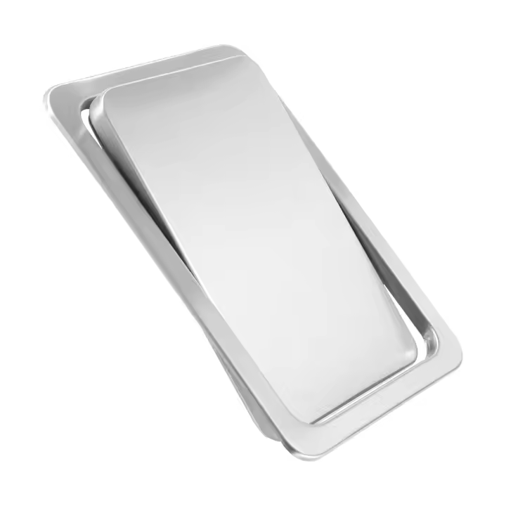 Stainless Steel Garbage Flap Lid Trash Bin Cover Flush Built-in Balance Swing Flap Garbage Lid for Kitchen Counter Top B - 1