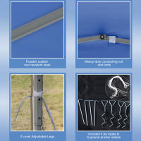 Outsunny Carpa Plegable 3x3m Paredes de Mosquitera Extraíbles con Cremallera 4 Orificios de Drenaje Tela Oxford 420D para Jardín Fiestas - details 5