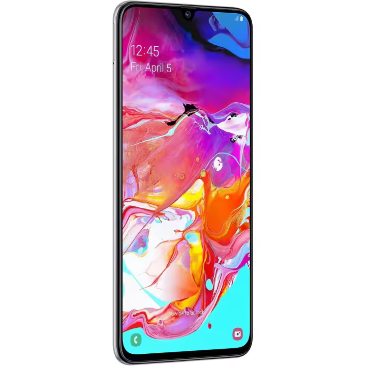 Samsung Galaxy A70 - Smartphone (17,0 cm (6,7 pulgadas), 128 GB de memoria interna, 6 GB de RAM, Dual Sim, color blanco - Versión US - 1