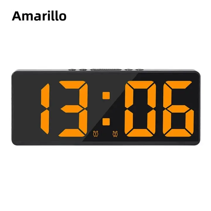 Reloj De Alarma Digital Con Control De Voz Temperatura Modo Nocturno Anti-Disturbios LED Reloj De Mesa Para El Hogar - 1