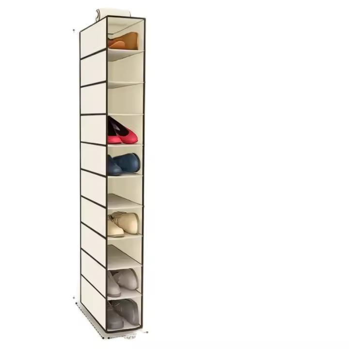 Organizador de zapatos para armario – Estanteria para colgar con 10 compartimentos – Estante de tela , para zapatos ,bolsos o carteras ,ideal para ahorrar espacio - 1