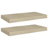 vidaXL Estantes flotantes de pared 2 uds MDF 50x23x3,8 cm Blanco brillante, negro brillante, gris brillante Mueble Almacenaje Estantería para Oficina, Estudio, Dormitorio Estantería/Librería/ mueble de Almacenamiento - details 1