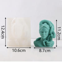 Molde De Silicona Para Vela Medusa Serpiente Mujer 3D Regalo Decorativo Abstracto Para Hacer Cera Aromaterapia Gypsum Y Resina - details 0