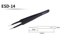 Set De 6 Pinzas De Precisión ESD Antiestática Acero Inoxidable Herramientas De Reparación Para Electrónica Y Artesanía - details 9