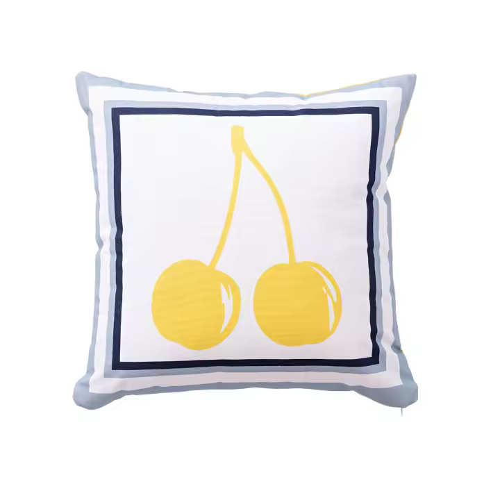 Cojin 40x40cm 144tc 100%algodon blanco con cereza amarilla benetton fruits be - 1